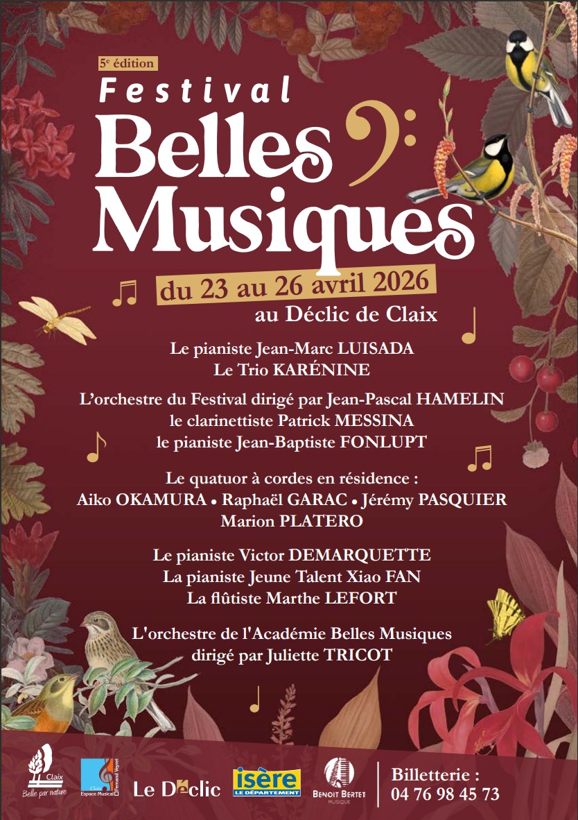 Le FESTIVAL BELLES MUSIQUES revient pour une 5ème édition au Déclic à Claix